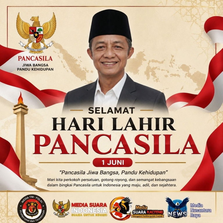 Kaperwil MediaTNI-Polri Kalteng: Selamat Memperingati Hari Lahir Pancasila Tahun 2026